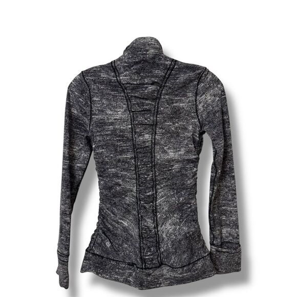 Lululemon Cypress Kiss Half Zip Pullover Jacket Rush Jacquard Black White Size 4 - Picture 2 of 8